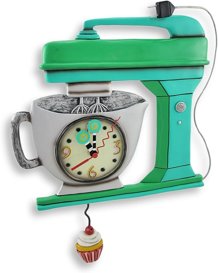 Allen Designs Vintage Mixer Green Pendulum Clock