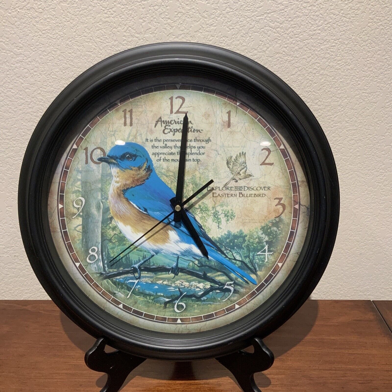 American Expedition 16" Wall Clock - " EASTERN BLUEBIRD " Works - 1 AA Battery