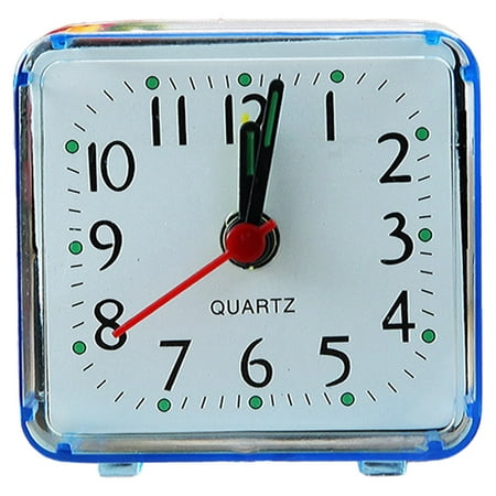 Analog Alarm Clock, Silent Non Ticking Small Clock, Travel Alarm Clock With Snooze & Light, Ascending Beep Sounds, Battery Operated Loud Alarm Clock For Bedroon, Bedside, Desk - Blue