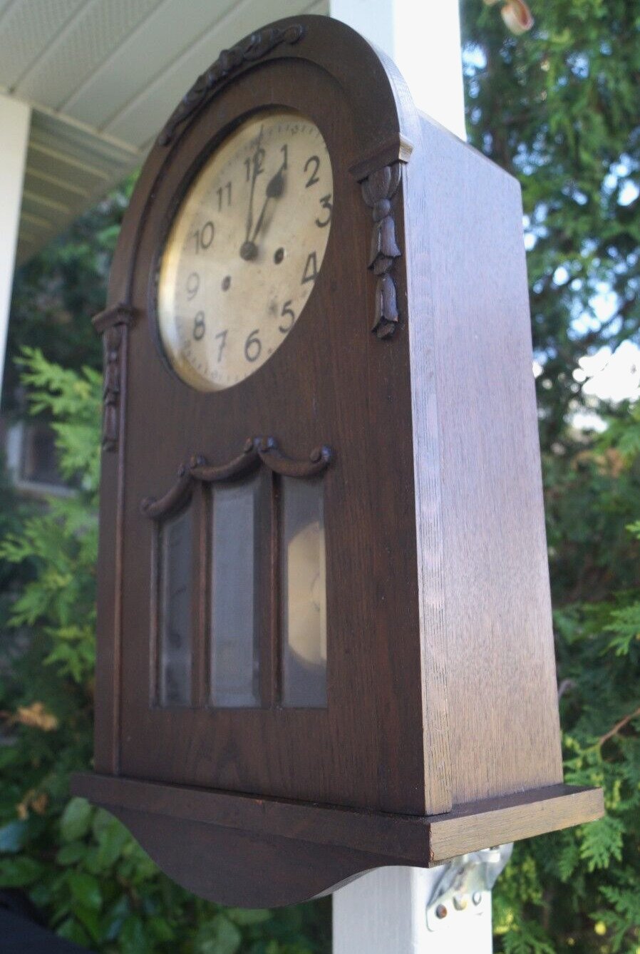 Antique 1905 DUFA German Regulator Wall Clock - RUNS - VIDEO - EBONY FINISH