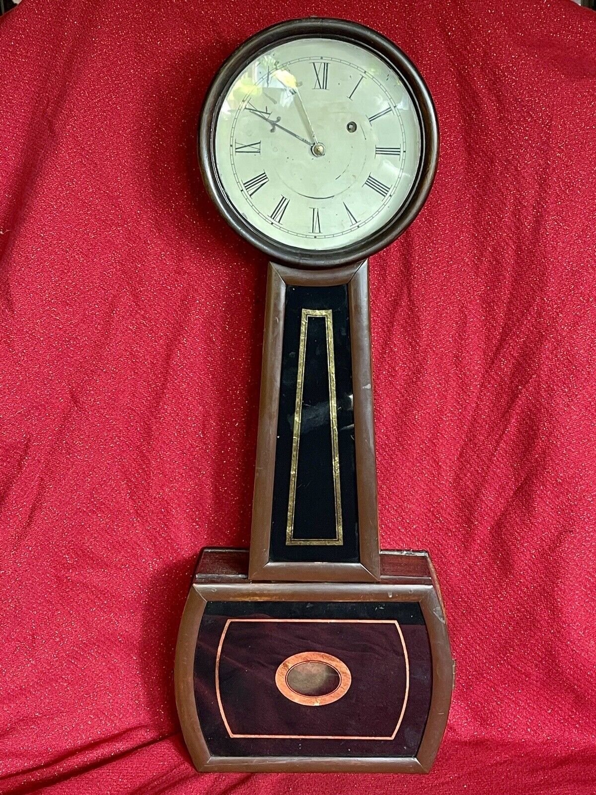 Antique American Howard Style Banjo Regulator Clock Excellent Running