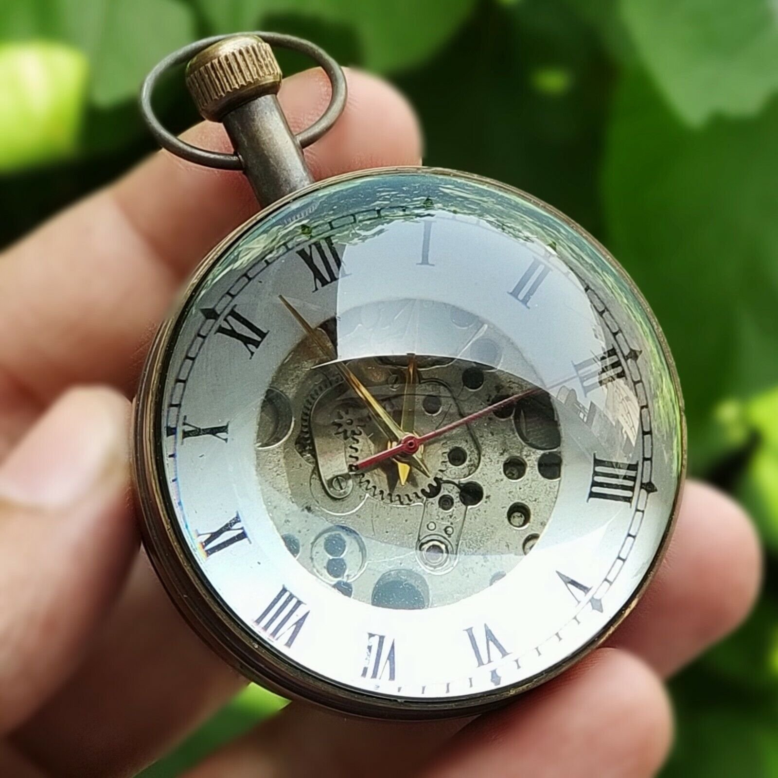 Antique Brass Ball Desk Clock Mechanical Vintage Table Top Decorative Gift
