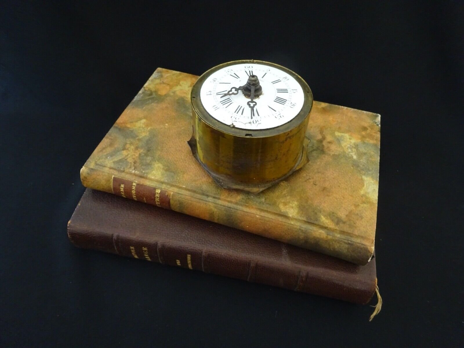 Antique Clock Face French Antique Enamel Brass Shelf Wall Art Home Decor....