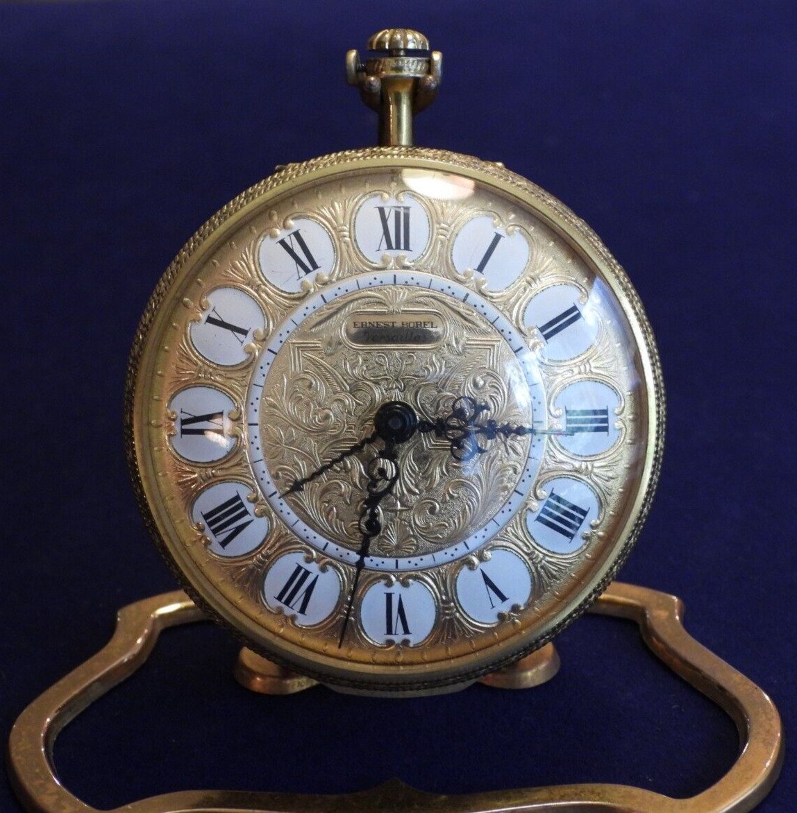 Antique Ernest Borel Versailles 8-day Desk Clock Pocket watch w/ Stand