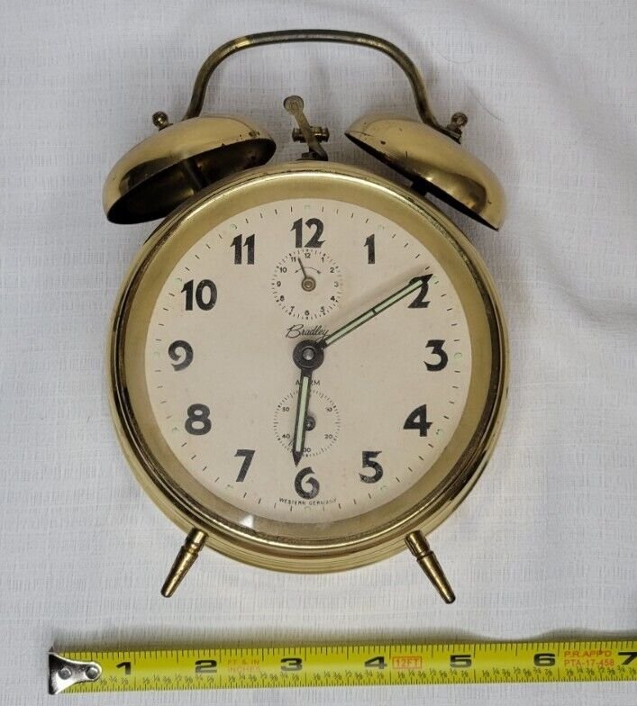Antique German Bradley Alarm Desk Clock Hamburg American HAC HAU Rare 1900's