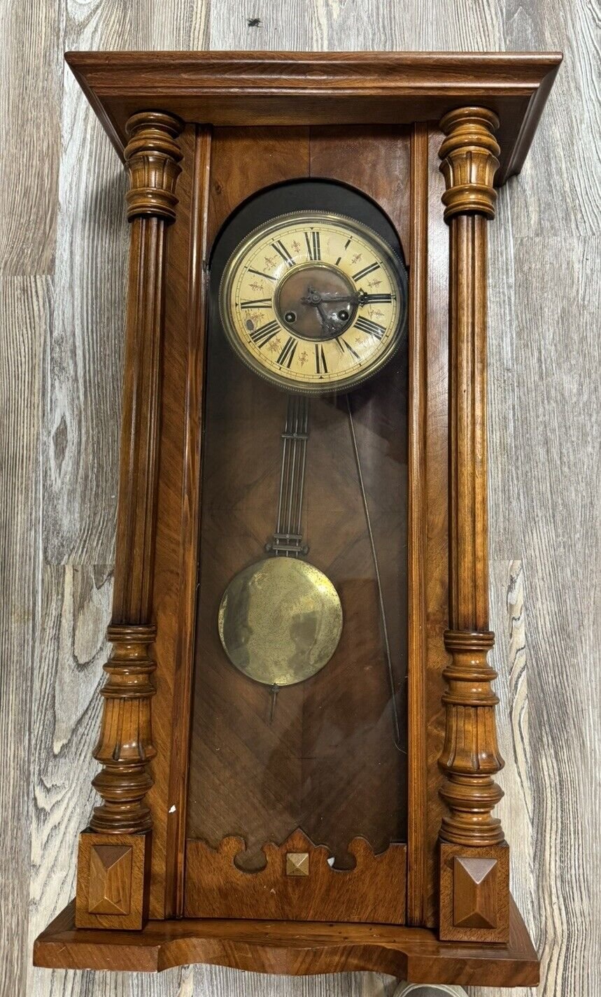 Antique German Schlenker DR Patent 147023 Wall Clock. Needs Serviced.