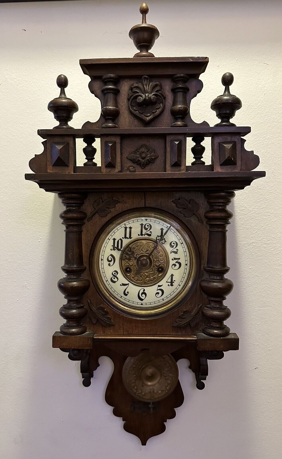 Antique German Vienna Swinger Wall Clock By Gustav Becker
