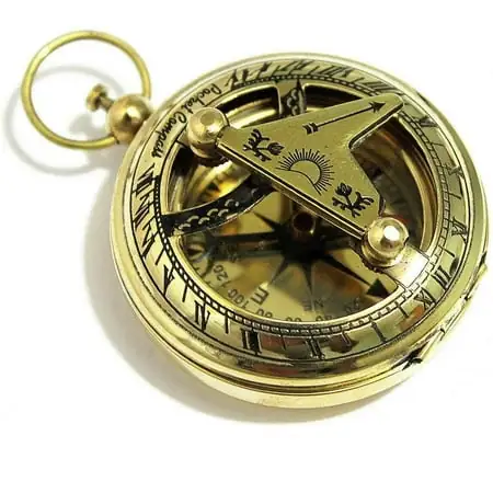 Antique Nautical Directional Magnetic Sundial Brass Compass, Best Gift For Him