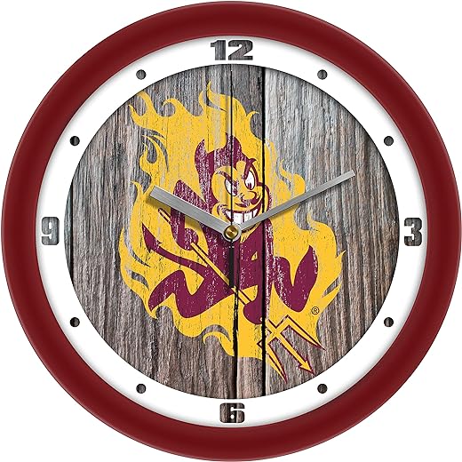 Arizona State Sun Devils - Weathered Wood Wall Clock