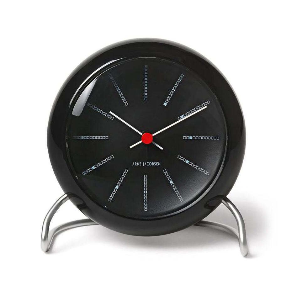 Arne Jacobsen Banker's Quiet Precision Quartz 4.3" Round Clock Glossy Case