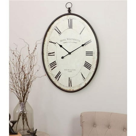 Aspire Home Accents Ines Large Oval 23.5 in. Wall Clock