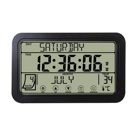 Atomic Clock with Indoor Outdoor Temperature Wireless, 7 Inch LCD, Battery Powered with High Precision Sensor