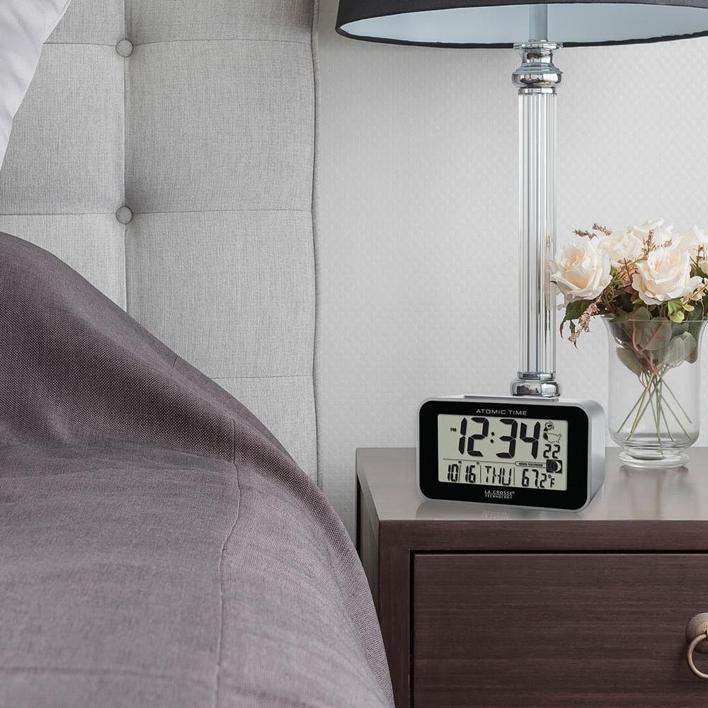 Atomic Digital Table Alarm Clock with Temperature and Moon Phase