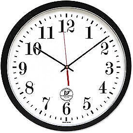 Atomic Slimline Contemporary Clock 16-1/2" Black