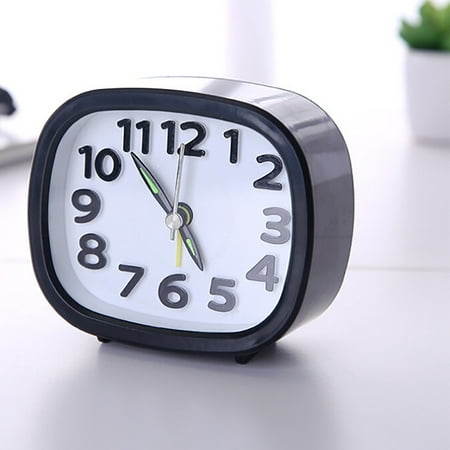 AURIGATE Analog Alarm Clock, Silent Non Ticking Small Clock, Travel Alarm Clock with Snooze & Light, Ascending Beep Sounds, Battery Operated Loud Alarm Clock for Bedroon, Bedside, Desk