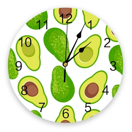 Avocado Barbell Lovely Green Wall Clocks Silent Home Cafe Office Wall Decor Clocks for Kitchen Wall Art Large Wall Clocks 25cm