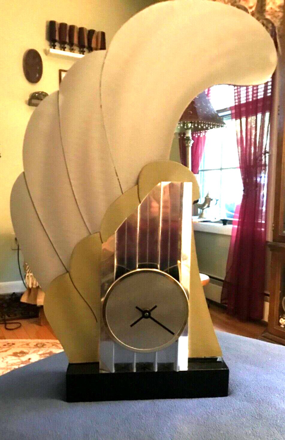 Awesome- The Uttermost Company Gold/Silver Wave Table Clock