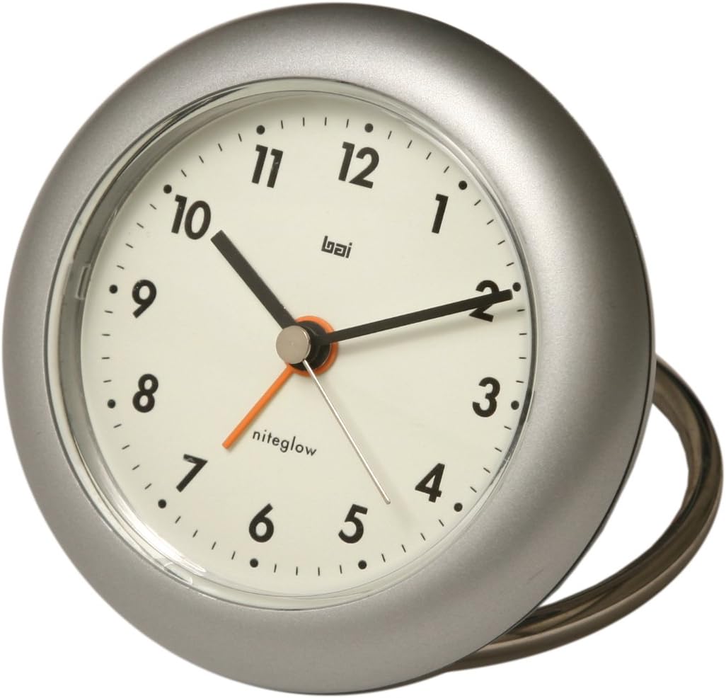 Bai Rondo Travel Alarm Clock, Futura Silver