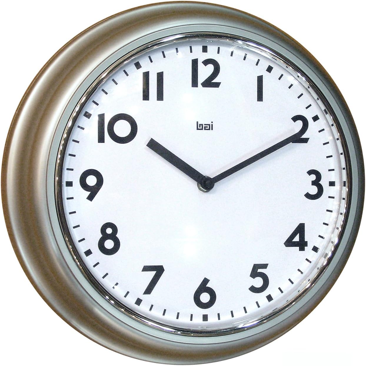 Bai School Wall Clock, Silver