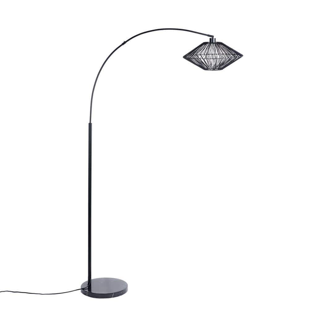 Barbosa 79 in. Black Metal Contemporary Floor Lamp with Shade