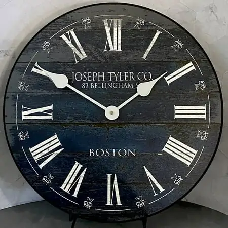 Barnwood Navy Blue Large Wall | Clock Beautiful Color, Silent Mechanism, Made in USA