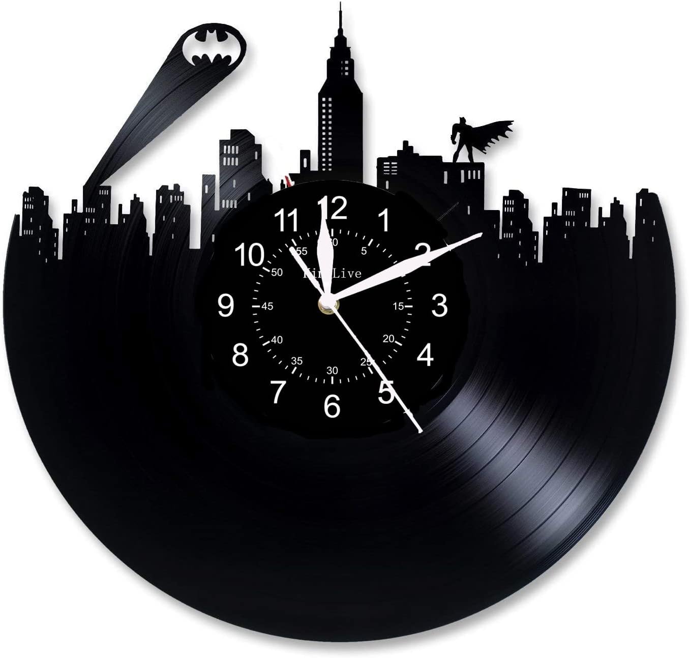 Batman Vinyl Record Wall Clock Large Modern Home Decor Wall Decor Original Wall Art Fan Gift forLovers Idea for Parents Black