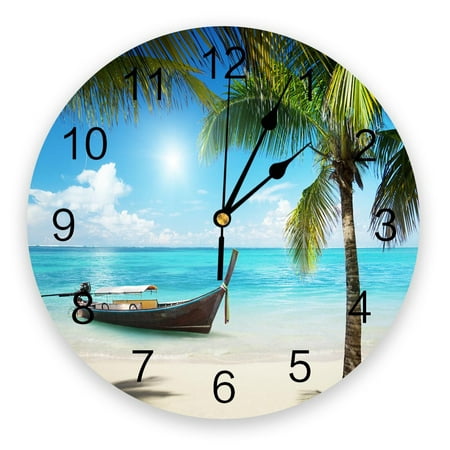 Beach Ocean Sky Landscape Wall Clock Modern Design Living Room Decoration Kitchen Clock Mute Wall Watch Home Interior Decor