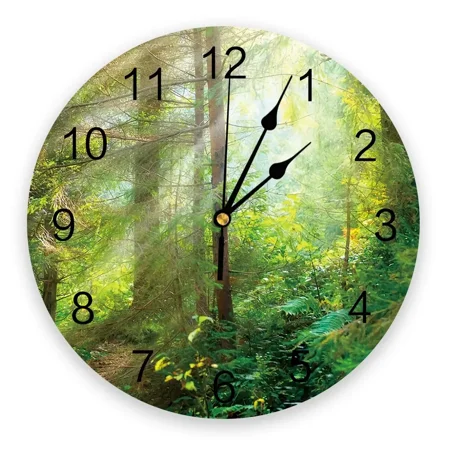 Beautiful Forest Wall Clocks Brief Design Silent Home Cafe Office Wall Decor Clocks for Kitchen Wall Art Large Wall Clocks 25cm（10 Inch）