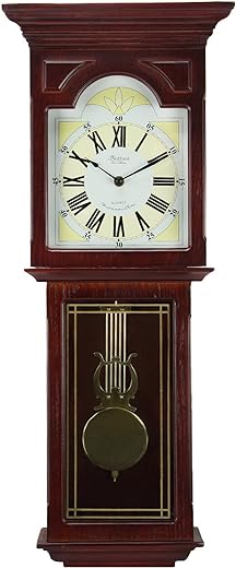 Bedford Clock Collection Wall Clock, Walnut Brown