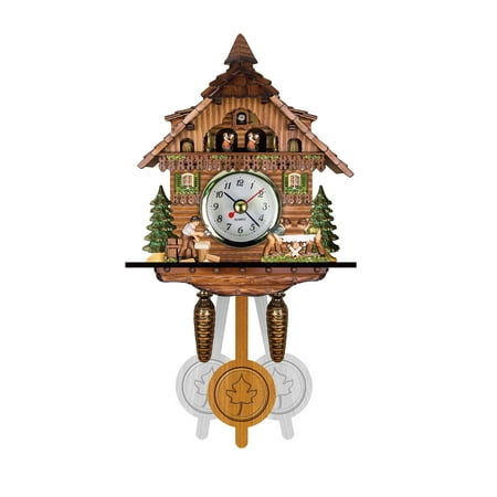 BELLZELY Christmas Decorations Indoor Clearance Cuckoo Cuckoo Wall Clock Chime Alarm Clock Retro Clock Wooden Living Room Clock