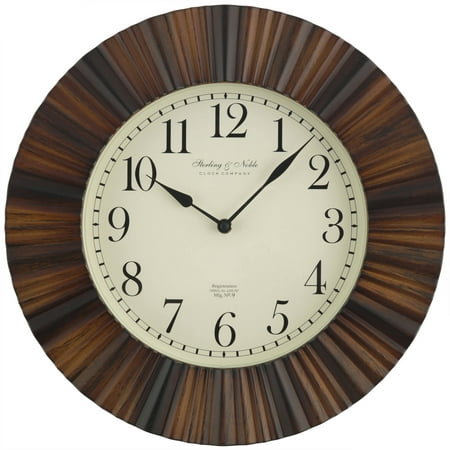 Better Homes & Gardens Indoor 15.5 Brown Traditional Arabic Ripple Frame Analog Wall Clock