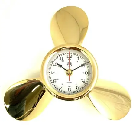 Bey-Berk International Brass Propeller Clock - Tarnish Proof