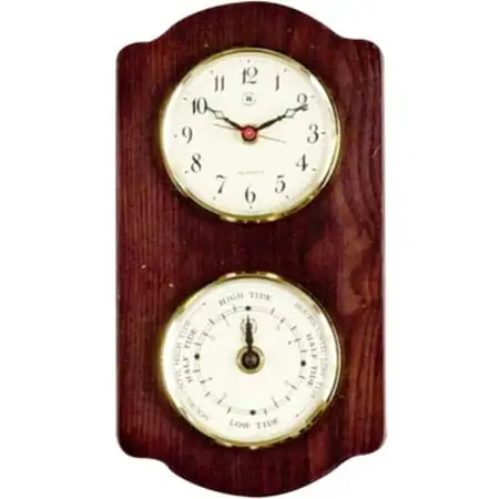 Bey-Berk Manzanita 6 Inches Wide Weather Station Wall Clock