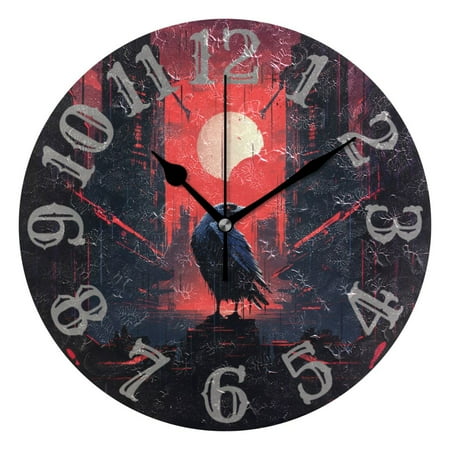 Bird Houses Sun Ruins 10 inch Wall Clocks Non Ticking Easy to Read Battery Decorative for Home Bathroom Kitchen Bedroom Living Room