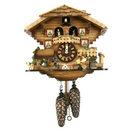 Black Forest Twirling Dancers Cuckoo Clock