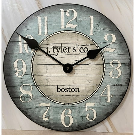 Boston Harbor Blue Wall Clock | Beautiful Color, Silent Mechanism, Made in USA