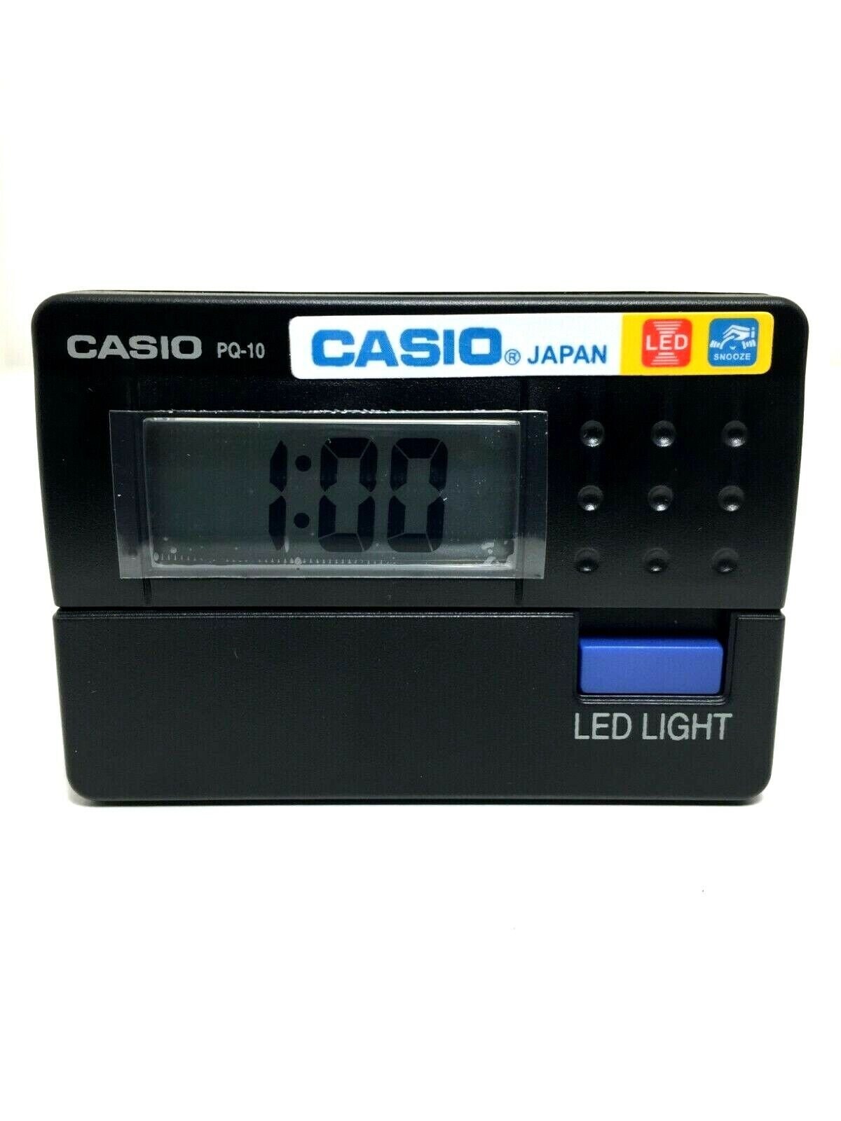 BRAND NEW CASIO TRAVEL CLOCK / DESK CLOCK LED LIGHT ALARM PQ10-1R