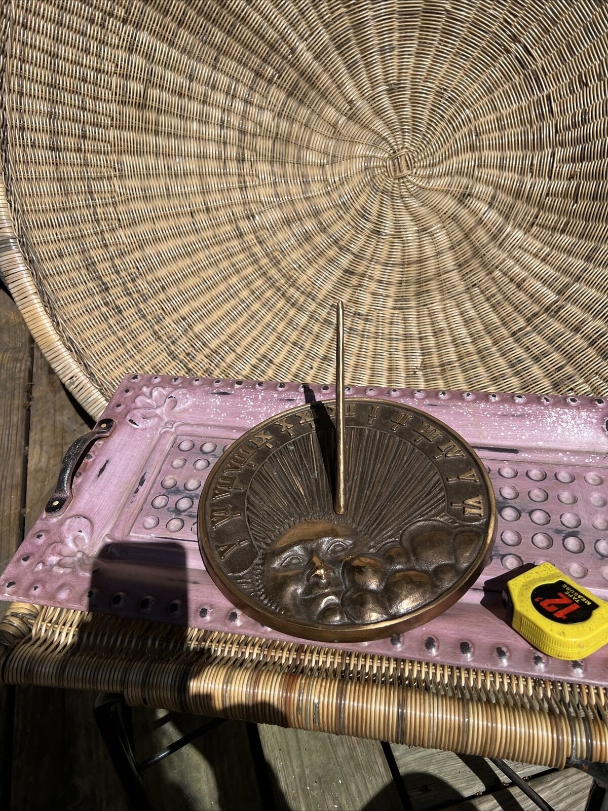 Brass Decorative Garden Sundial 10.5”Wide White Swan 1995 Beautiful