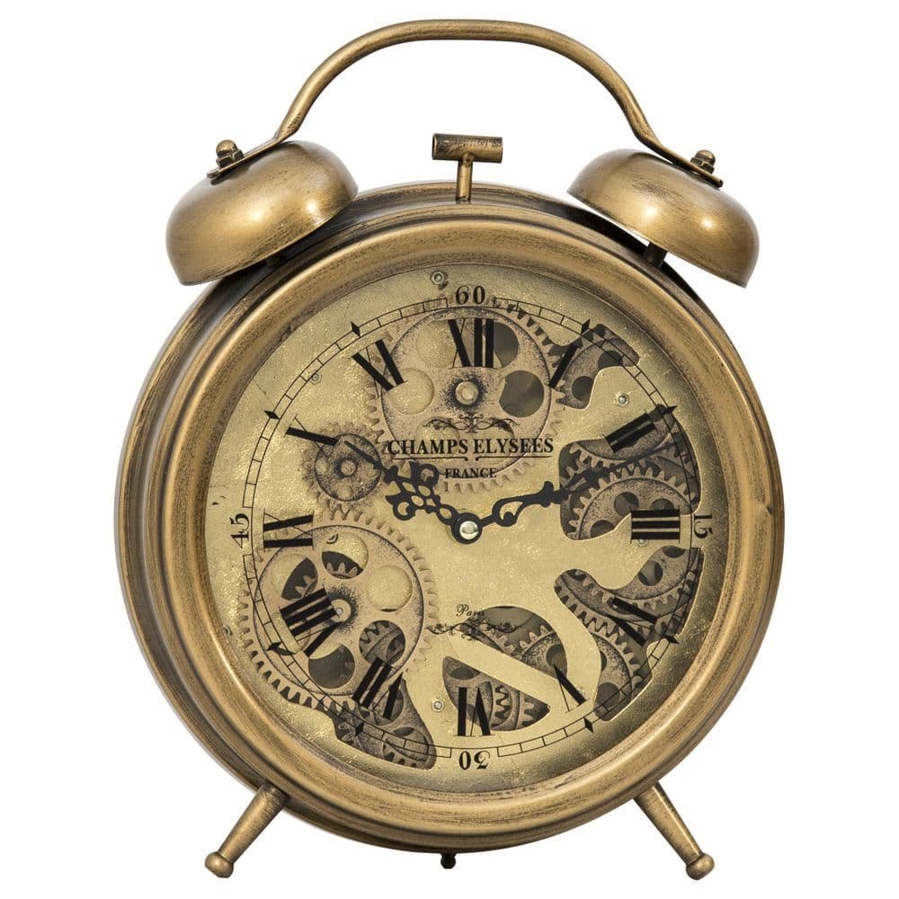 Brass Gears Table Top Clock