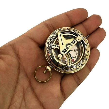 Brass Sundial Compass Push Open Collectibles Compass Vintage Pirate Compass Gift