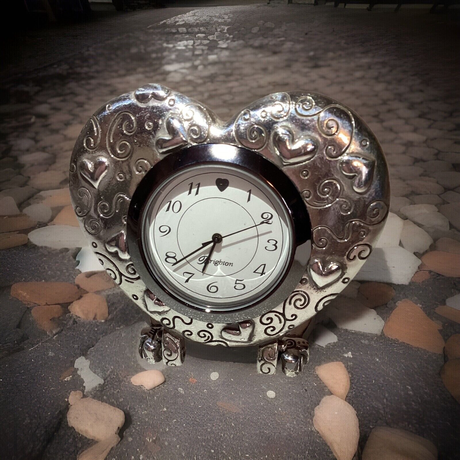 Brighton Your Home Metal Heart Bedside Clock Boxed, Instructions 2.5 X 2.5