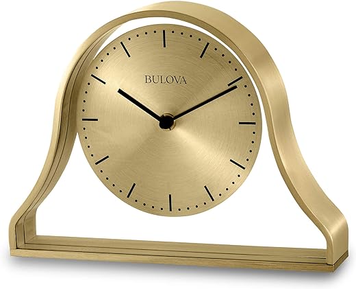 Bulova B1863 Bonita Tabletop Clock, Brushed Brass