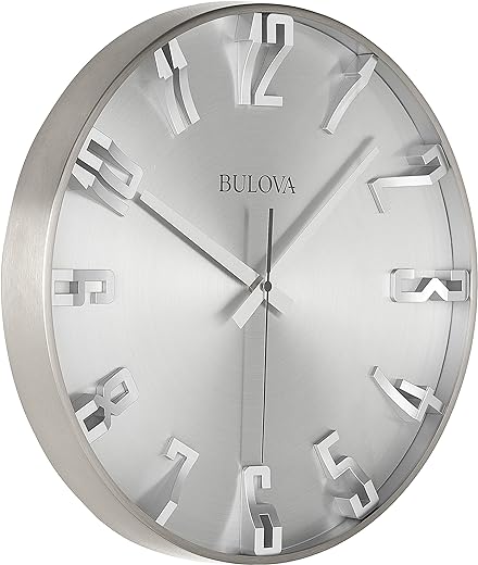 Bulova C4846 Director Wall Clock, Satin Pewter Finish