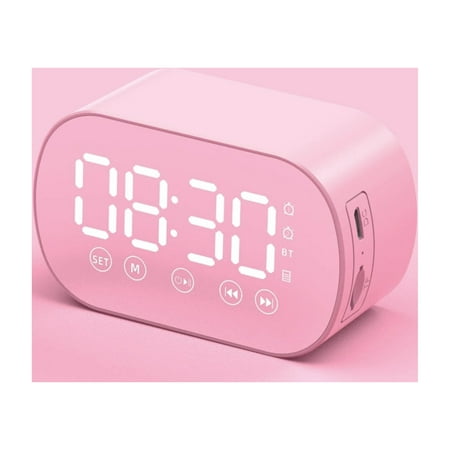 Bwomeauty Christmas Clearance, Wireless Bluetooth Speaker With FM Radio Mini Portable Card Mirror Alarm Clock Sound Dual Alarm Clock Settings For All Phone Home Decor Gifts For Children