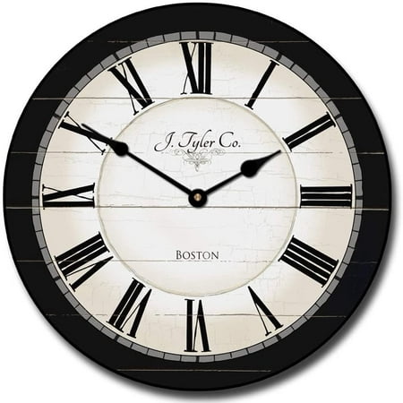 Carolina Black Large Wall Clock | Beautiful Color, Silent Mechanism, Made in USA