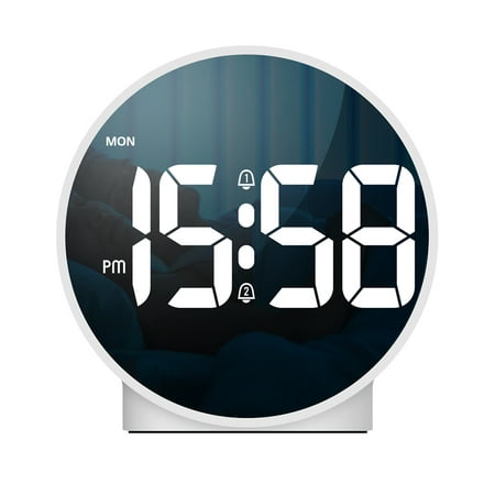 Cixywyi 12/24H Digital Alarm Clock, Dual Alarm Clock,3*AAA Digital Clock Battery Operated,LED Electric Clock,Time & Week Display Desktop Clock