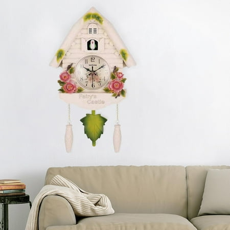 Classical Cuckoo Wall Clock Furniture Non Ticking Hanging Resin Ornaments Bird Clock Bathroom Living B