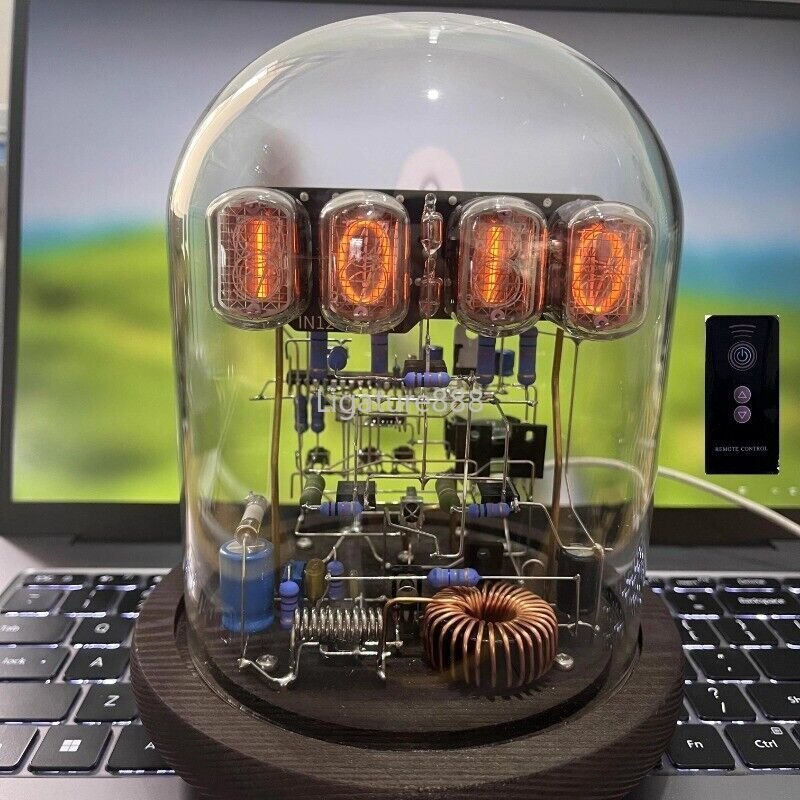 Classic Vintage IN-12 Nixie Tube Clock Kit DIY Unassembled w/ Glass Case COOL