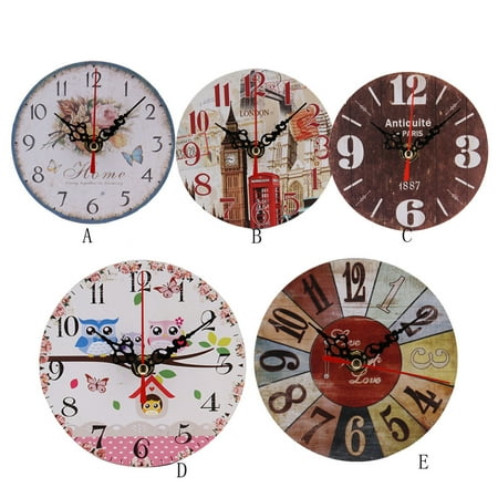 Clearance! Zainafacai Alarm Clock Vintage Style Antique Wood Wall Clock for Home Kitchen Office Household Essentials E