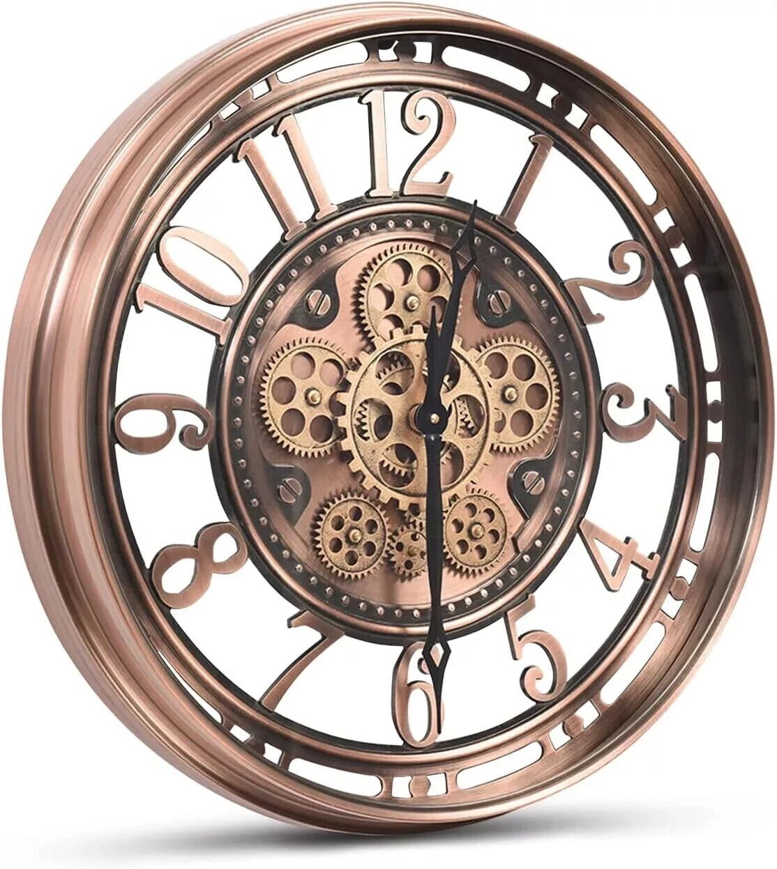 CLXEAST Moving Gear Wall Clock for Modern Farmhouse Living Room Decor